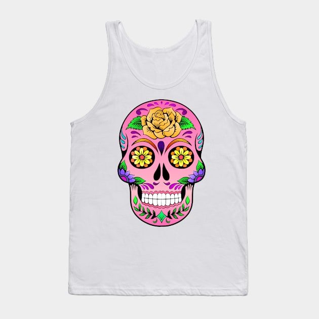 Sugar Skull - Pinks. Tank Top by OriginalDarkPoetry